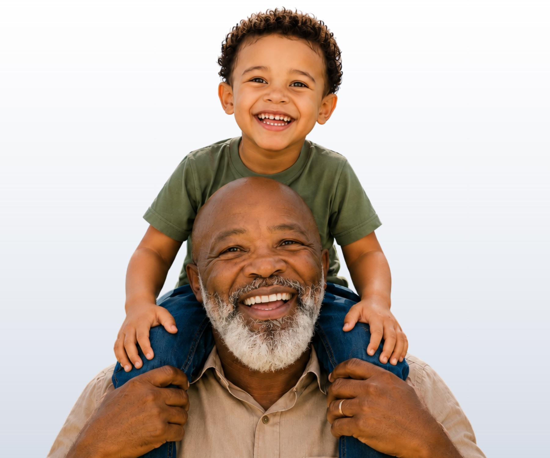 Image of a smiling father and child